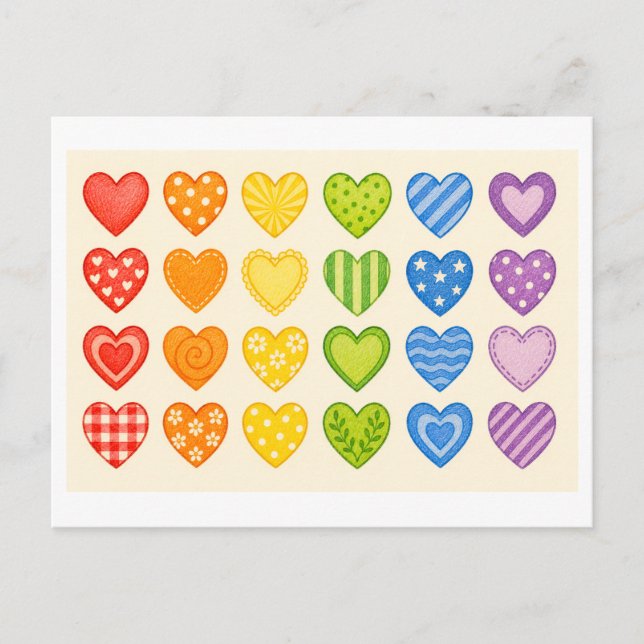 Postal Collage de corazón del orgullo (Anverso)