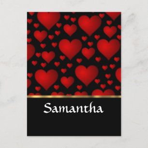 Postal Collage de corazón rojo personalizado