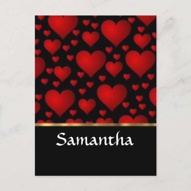 Postal Collage de corazón rojo personalizado (Anverso)