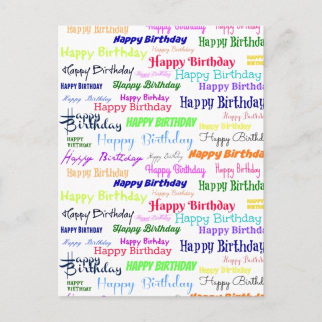 Postal Collage de cumpleaños feliz (Anverso)