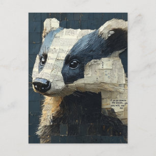 Postal Collage de Cute Badger
