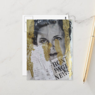Postal collage de dama de oro blanco y negro Noticias de 