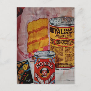 Postal Collage de delicioso pastel y polvo de hornear
