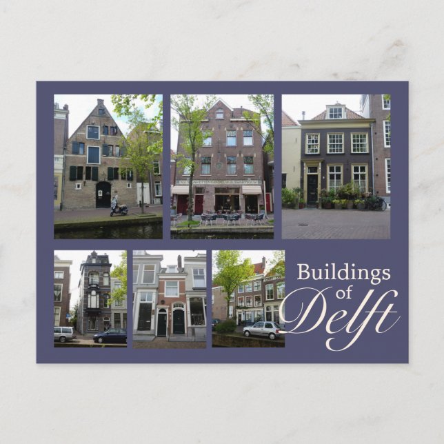Postal Collage de edificios de Delft (Anverso)
