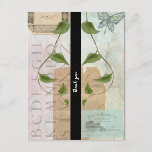 Postal Collage de Efímera Vintage Gracias