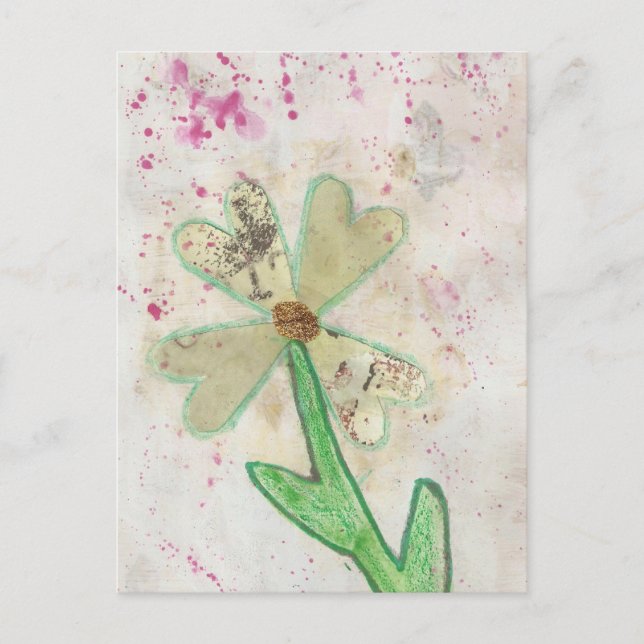 Postal Collage de flor cardíaca (Anverso)