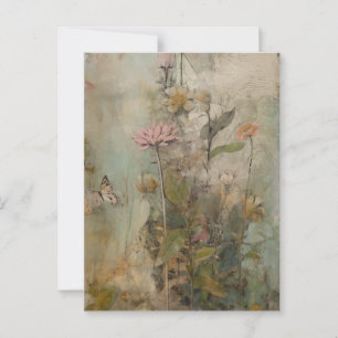 Postal Collage de flor suave