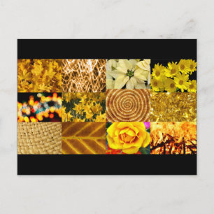 Postal Collage de fotos amarillas / doradas