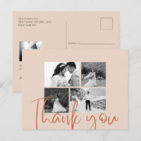 Collage de fotos Beige Elegant Wedding Gracias