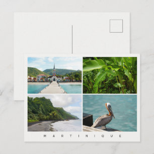 Postal Collage de fotos caribeñas de Martinica, viaje mod