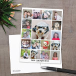 Postal Collage de fotos con 17 fotos - puede editar color<br><div class="desc">Fotomontaje — Usa tu foto o fotos favoritas para hacer un toque divertido para compartir con tus amigos. Esta rejilla moderna es una pantalla única y llamativa de tus fotos. Esto está preparado para ser un realizador de collages de fotos gratis en línea para tu instagram u otras fotos cuadradas....</div>