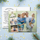 Postal Collage de fotos con letras de mano de Hanukkah fe<br><div class="desc">Celebra el Hanukkah con esta divertida postal que incluye 4 de tus fotos y las letras de la mano "Happy Hanukkah" en la parte delantera y tu nota personalizado en la parte trasera. O, si lo desea, elimine la nota tecleada en la parte posterior y escriba a mano cada postal...</div>