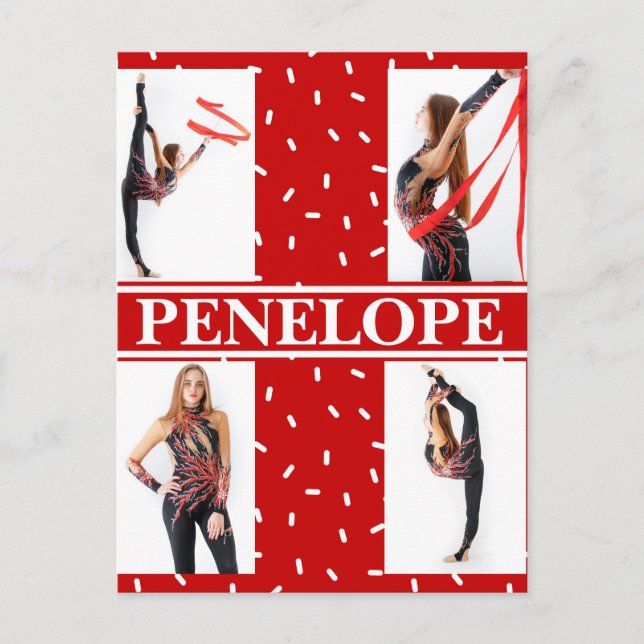 Postal Collage de fotos con sprinkles de dulces de Navida (Anverso)