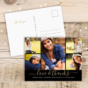 Postal Collage de fotos de Amor y Gracias Graduación