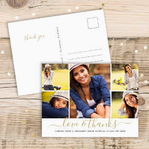 Postal Collage de fotos de Amor y Gracias Graduación