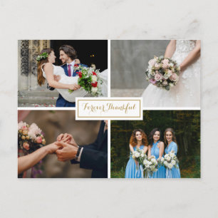 Postal Collage de Fotos de Boda con Guión Moderno de Agra