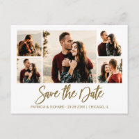 Collage de fotos de boda con guión moderno para gu