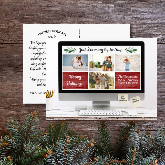 Postal Collage de fotos de cuarentena de Happy Holidays F (Subido por el creador)