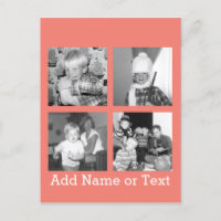 Collage de fotos de Instagram con 4 fotos - coral