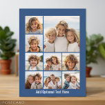 Postal Collage de fotos de Instagram con 9 fotos cuadrada<br><div class="desc">Fotomontaje de 9 fotos de diferentes tamaños sobre un fondo de color sólido. ¡Use sus fotos sin marcos en este! Agregue sus imágenes y instantáneas favoritas a esta tira para un divertido recordatorio. Una forma artística de mostrar sus mejores fotos compartidas.</div>