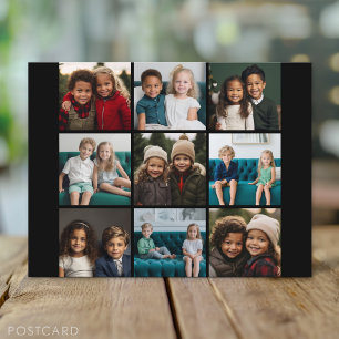 Postal Collage de fotos de Instagram con 9 fotos cuadrada