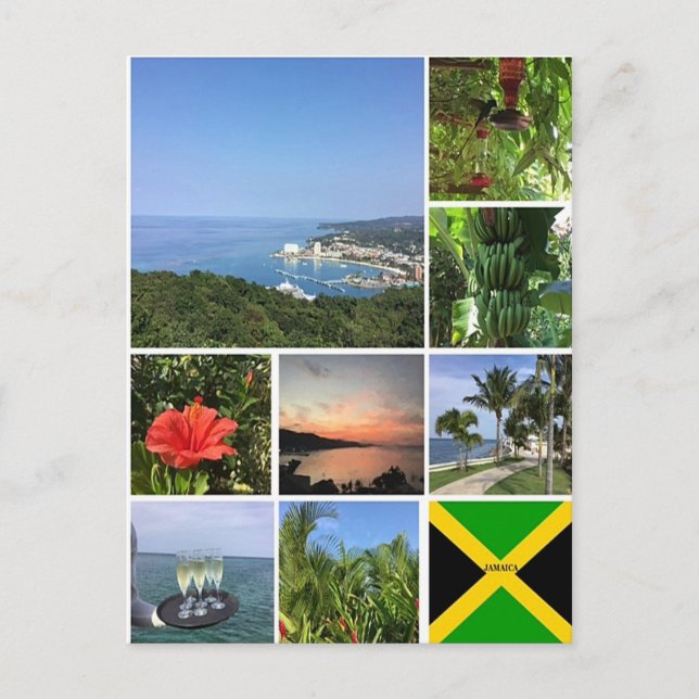 Postal Collage de fotos de Jamaica (Anverso)