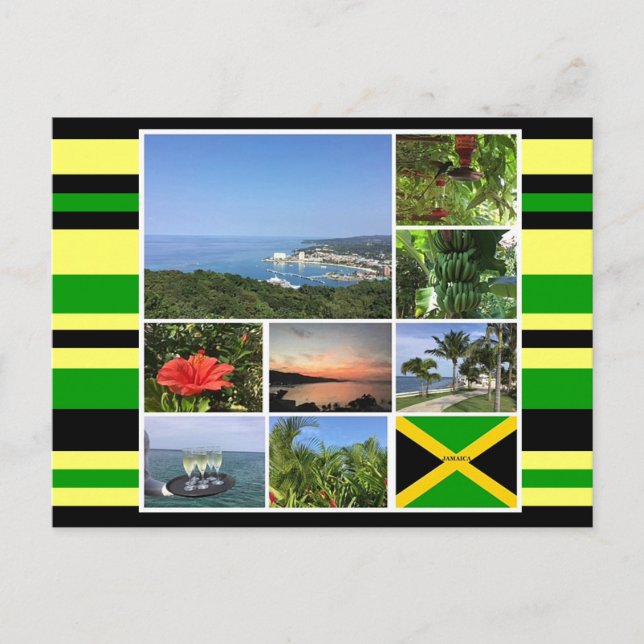 Postal Collage de fotos de Jamaica (Anverso)