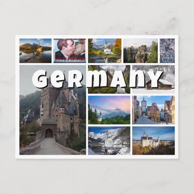 Postal Collage de fotos de recuerdo de Alemania (Anverso)