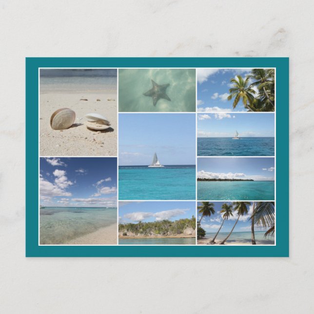 Postal Collage de fotos del Caribe escénico (Anverso)