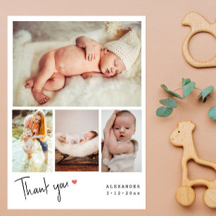 Postal Collage de fotos escrito a mano Baby Shower Gracia