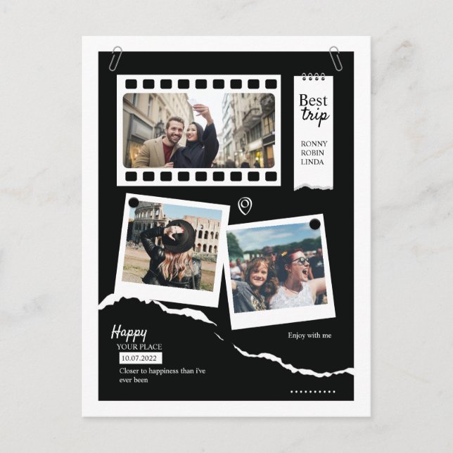 Postal Collage de fotos familiar (Anverso)