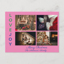 Collage de fotos familiar cuatro fotos Feliz Navid