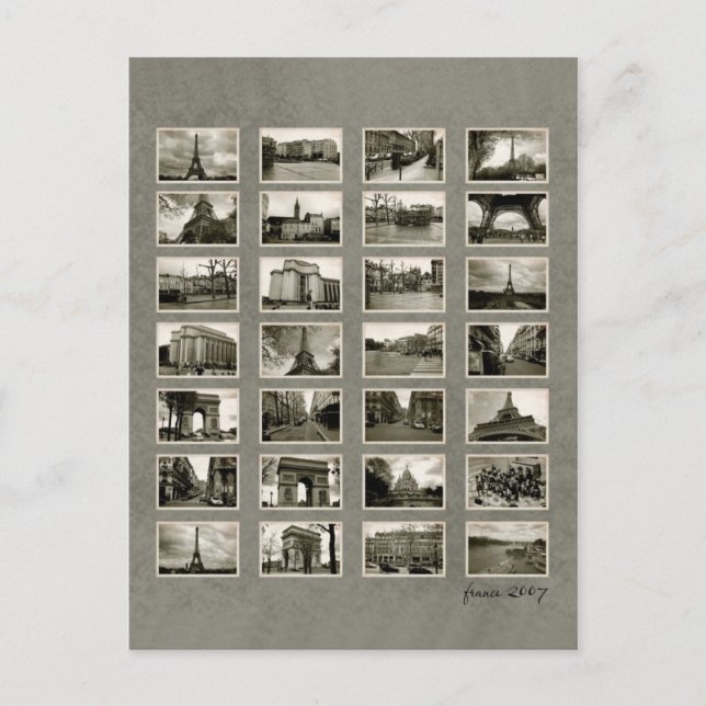 Postal Collage de fotos francés (Anverso)