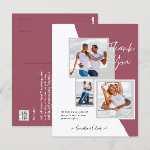 Postal Collage de fotos GRACIAS Boda/Bebé/Graduado/CUALQU