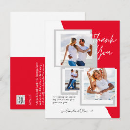 Postal Collage de fotos GRACIAS Boda/Bebé/Graduado/CUALQU