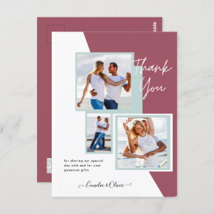 Postal Collage de fotos GRACIAS Boda/Bebé/Graduado/CUALQU