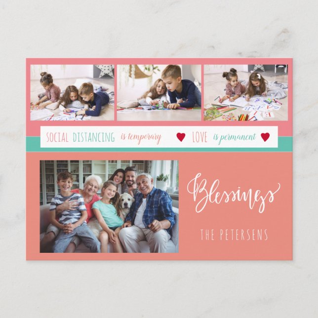 Postal Collage de fotos permanencia en el mensaje de amor (Anverso)