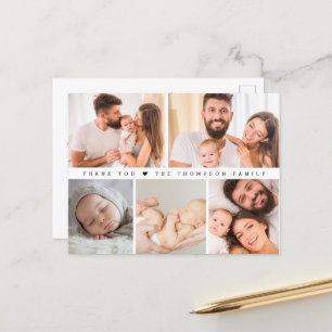 Postal Collage de fotos personalizado Simple Baby Shower