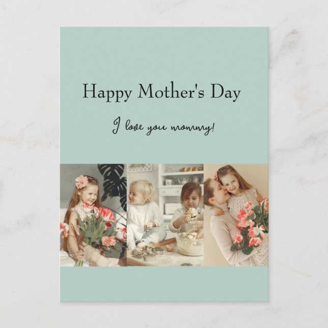 Postal Collage de fotos y mensaje: regalo personalizado | (Anverso)