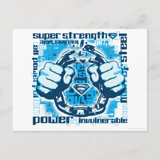 Postal Collage de frases de Superman (Anverso)