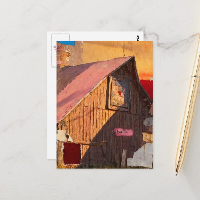 Postal Collage de granero (Anverso/Reverso In Situ)