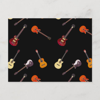 Postal Collage de guitarra eléctrica y acústica