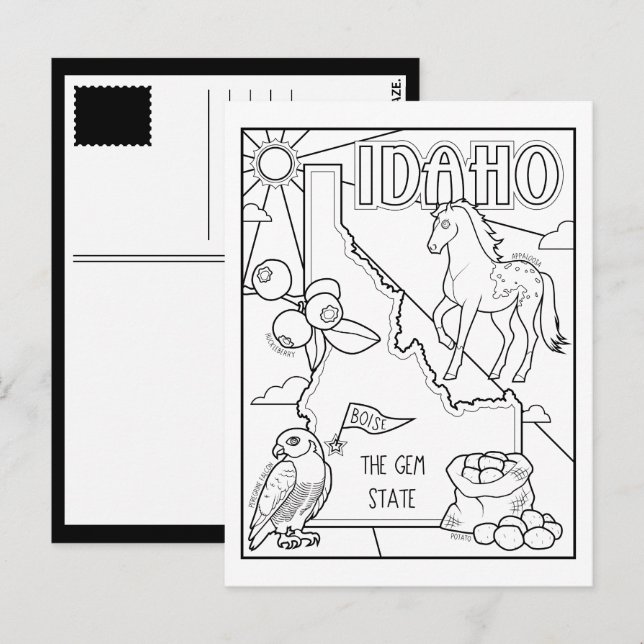 Postal collage de idaho color me (Anverso / Reverso)