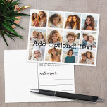 Postal Collage de Instagram con fondo blanco<br><div class="desc">Añade tus fotos favoritas a esta plantilla divertida. Puedes usar fotos de Instagram o cualquier foto para esta cuadrícula.</div>