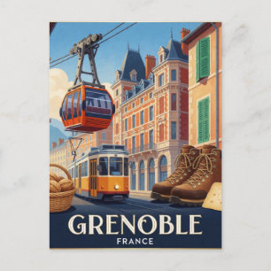 Postal Collage de la ciudad turística de Grenoble Francia