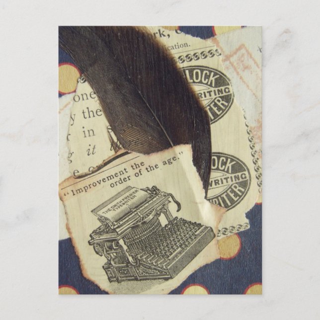 Postal Collage de la máquina de escribir (Anverso)