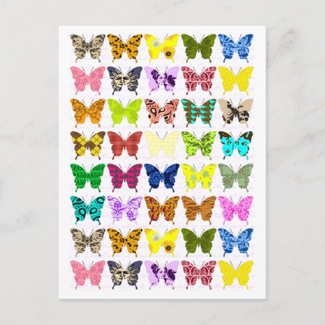 Postal Collage de la mariposa (Anverso)