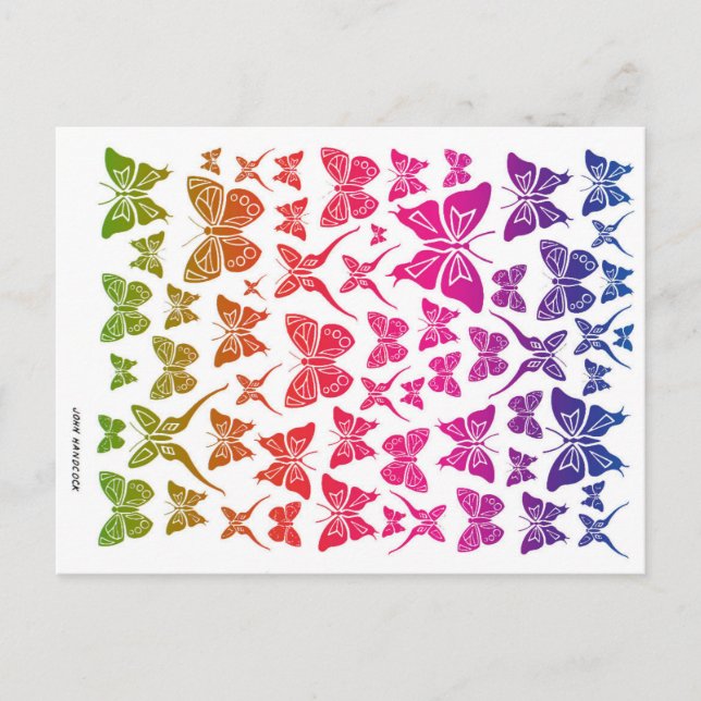 Postal Collage de la mariposa (Anverso)