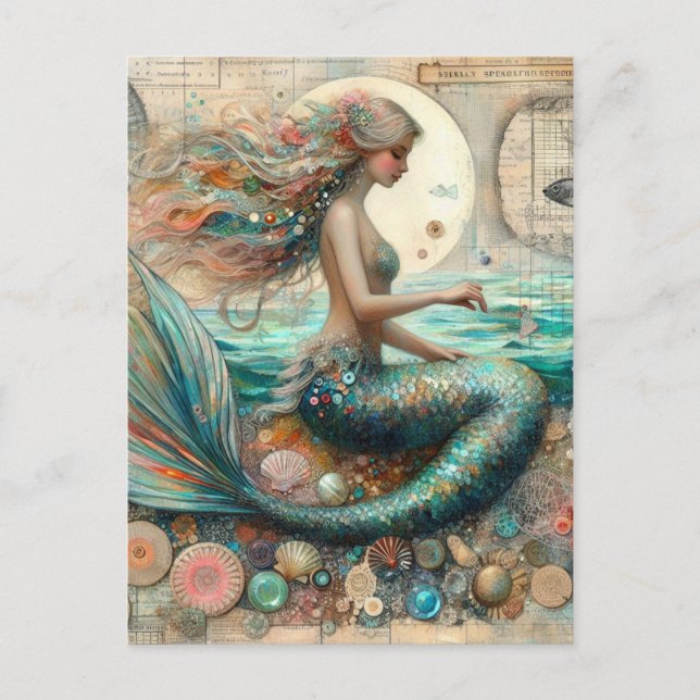 Postal Collage de la sirena (Anverso)