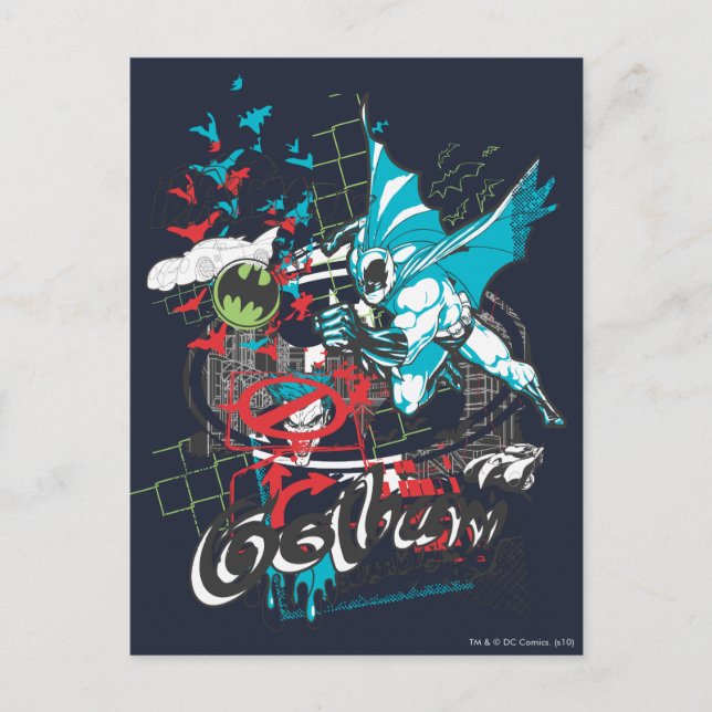 Postal Collage de línea Batman Gotham Guardian (Anverso)